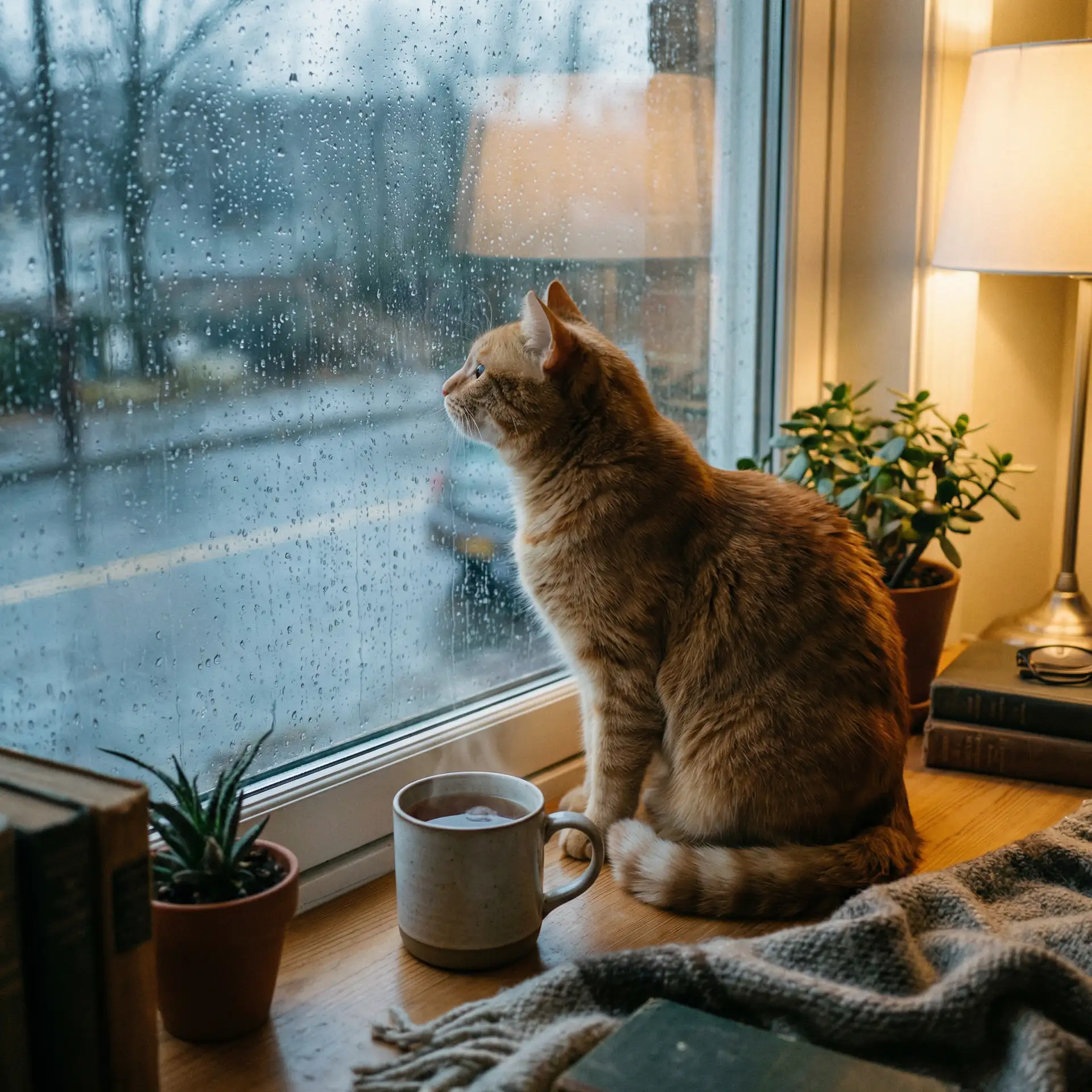 猫咪望着窗外的雨 - 热热色原网址20岁以下